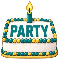 30 Custom Turquoise Party Cake Personalized Address Labels