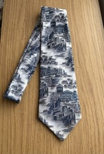 Tootal Men's Vintage Tie Blue/Grey Scenic Very Good Condition 100% Polyester