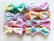 8 pack, Cute Spa Headbands with Bow, Fuzzy Hair Band for Women and Girls, New