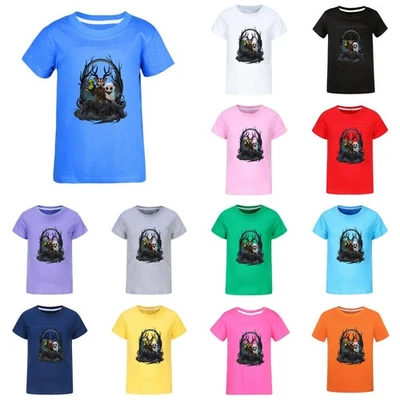 Boys Girls 99 Nights In the Forest Deer T-Shirts Monster Horror Game Casual Tops