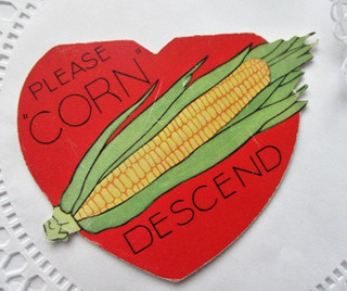 VINTAGE VALENTINE CARD CORN ON THE COB