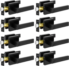 KAMOTA Privacy Door Levers, 8 Pack Matte Black 8 Pack, 