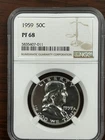 1959 Proof Franklin Half Dollar 50c NGC PF68 - 100% White / Spotless!