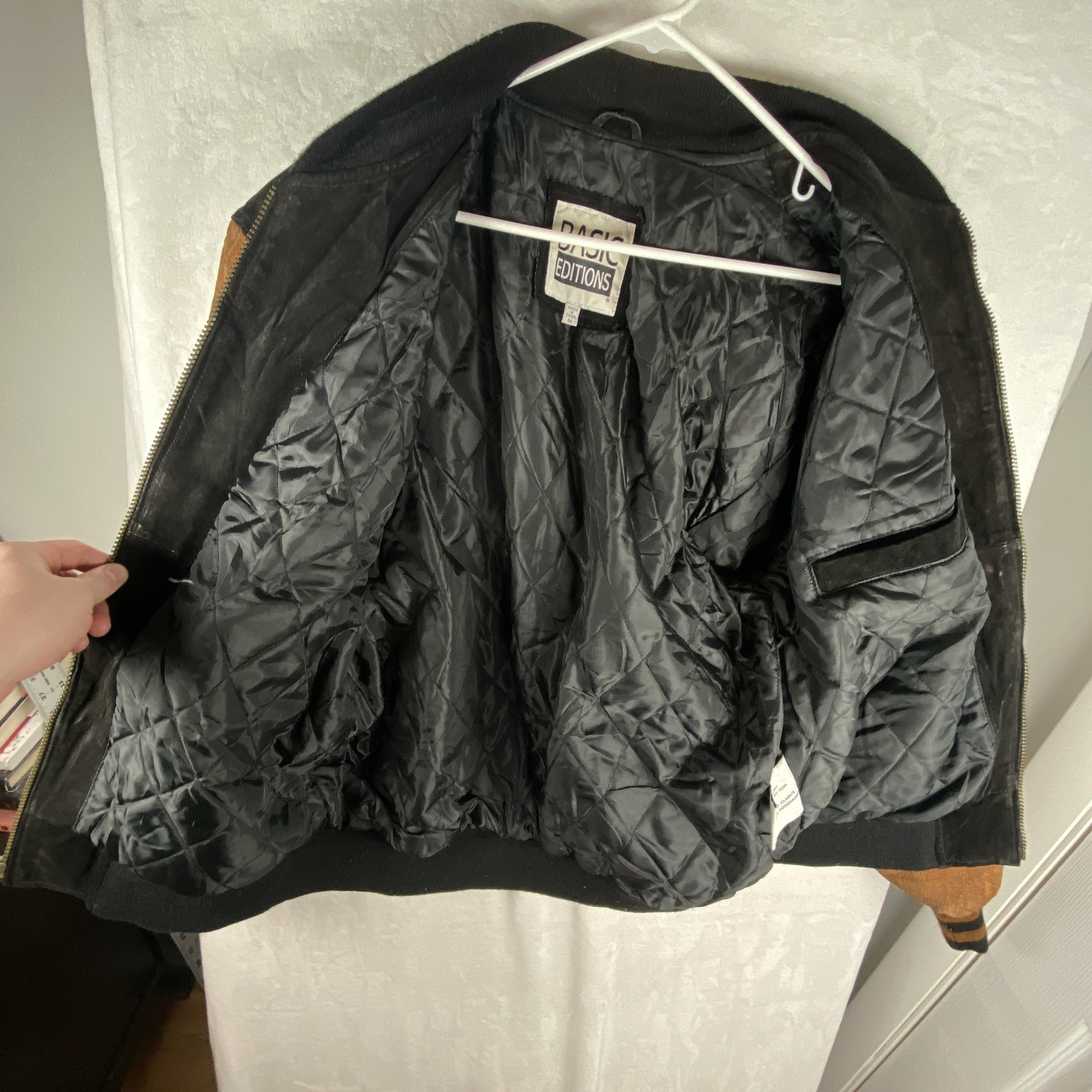 Basic Editions Jacket Mens Medium Black Brown Lea… - image 6