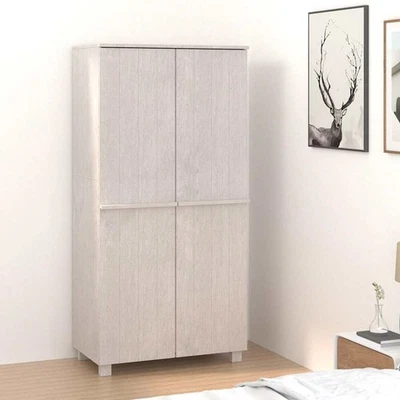 Garde-Robe Gris Clair 89x50x180 cm Bois Massif de Pin Armoire Vêtements vidaXL - Photo 1/2