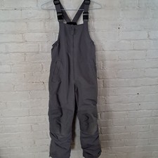 Lands End Kids Bib Snow Pants Gray Size 8 Overalls Grow A Longs Reinforced Knees