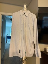 Jos. A. Bank Men's Long Sleeve Button-Up Shirt, Striped, Size 17-35