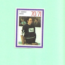 (1) CHARLIE HODGE 1970 ESSO POWER STICKER CANUCKS GOALIE MINI STICKER (N0056)