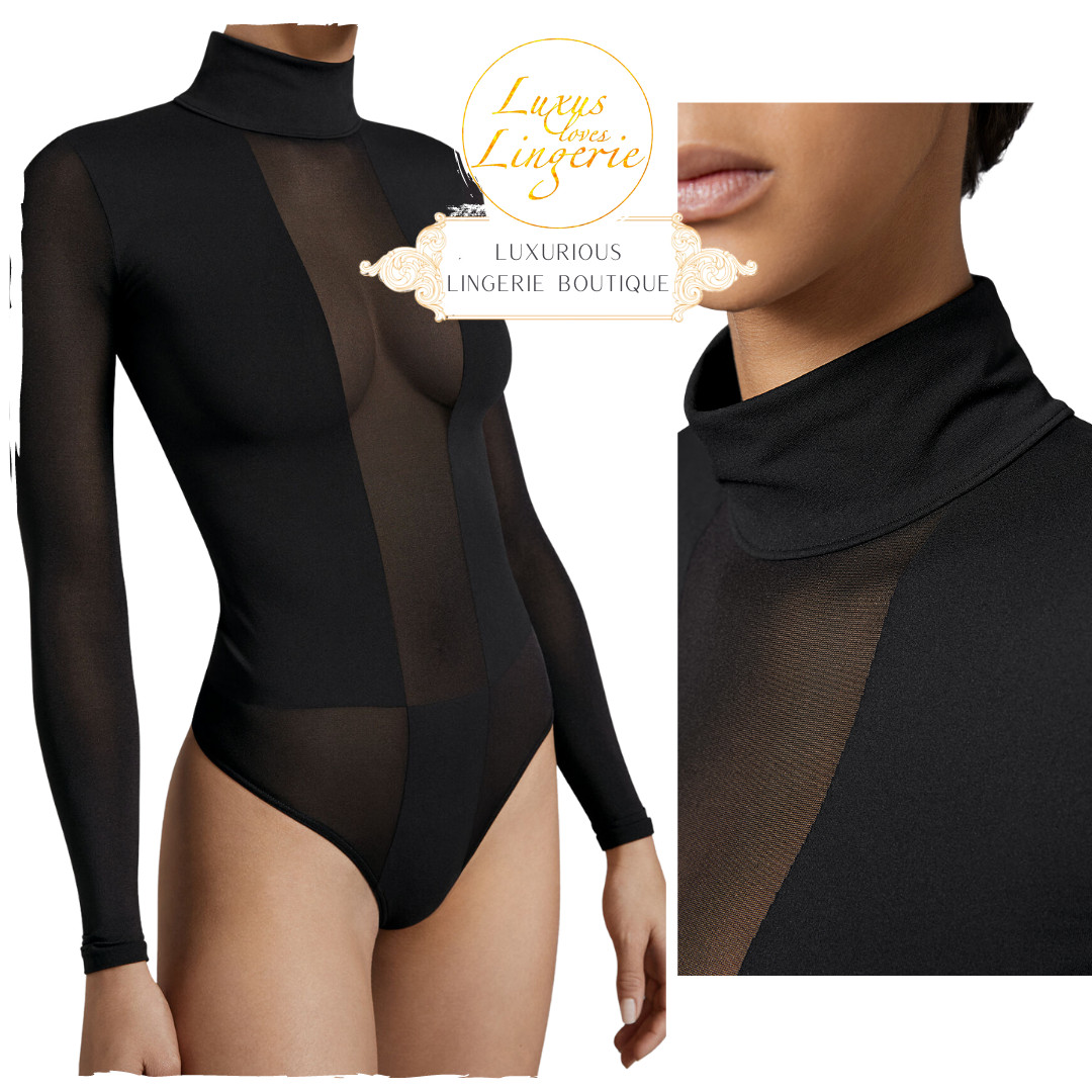 Dione String Body by Wolford S Black Seductive Transparency Elegant