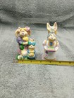 Vintage Easter Bunny Family Figurines 1994 Granny Bunny & Grandkids Pastels  — photo 8