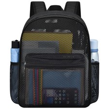 Heavy Duty Mesh Backpack for School, Hiking, Work Beach Use, Portable Design