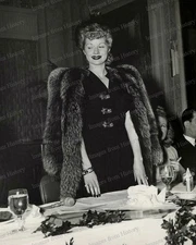 8x10 Print of Lucille Ball Stunningly Adorned in Fur Captured in 1950 #LB88