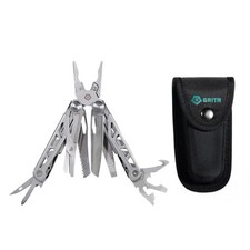 GRITR 13-in-1 Stainless Steel EDC Pocket Camping Multitool w/ Nylon Sheath