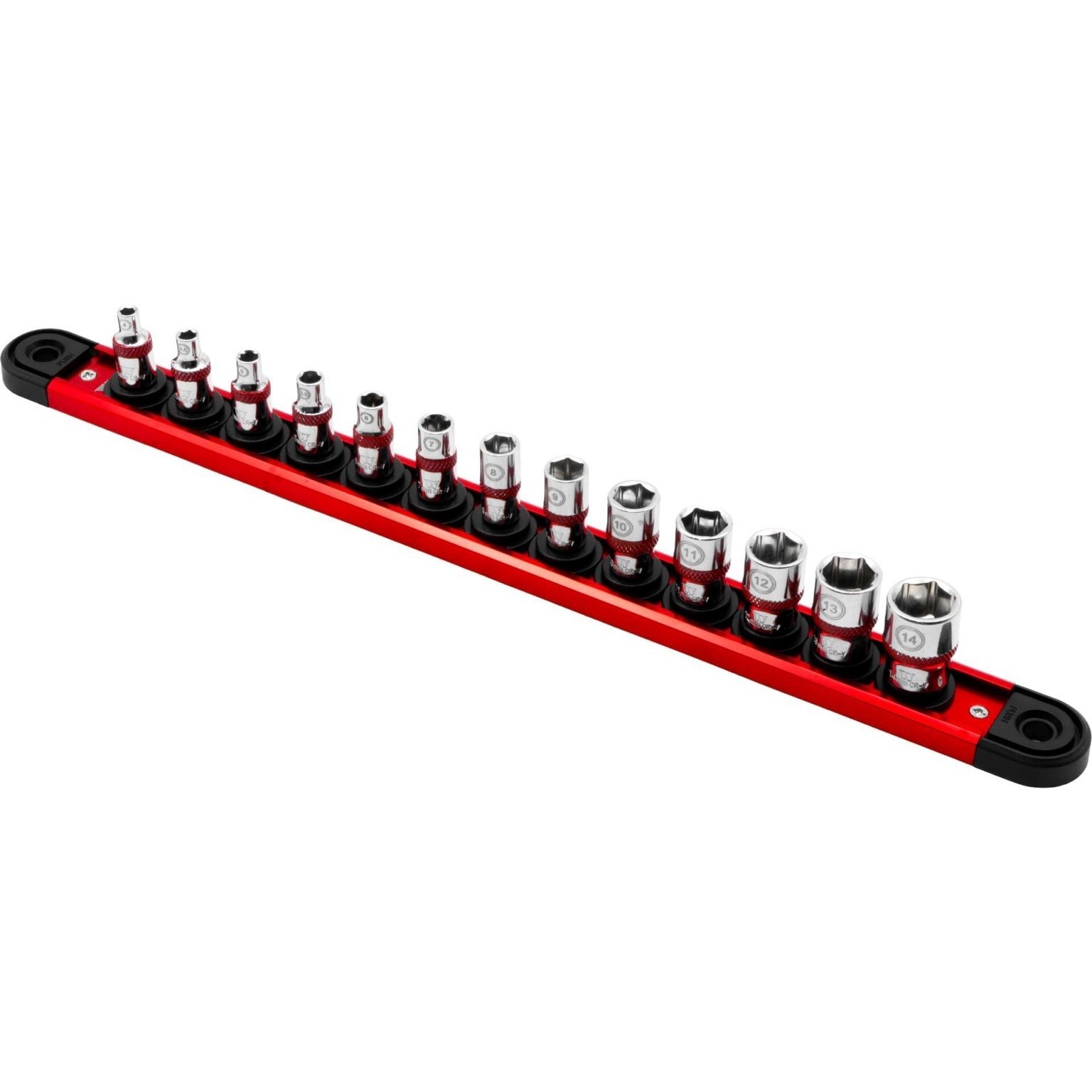 Welzh Werkzeug Shallow 6 Point Socket Set Chrome 1/4""DR 13-Piece 4-14mm