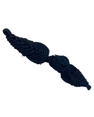 TOMASELLI MERCERIA Alamaro Piccolo Nero Cordoncino Soutache Macramè Passamaneria Nero Cm 8,5x1,8 VD