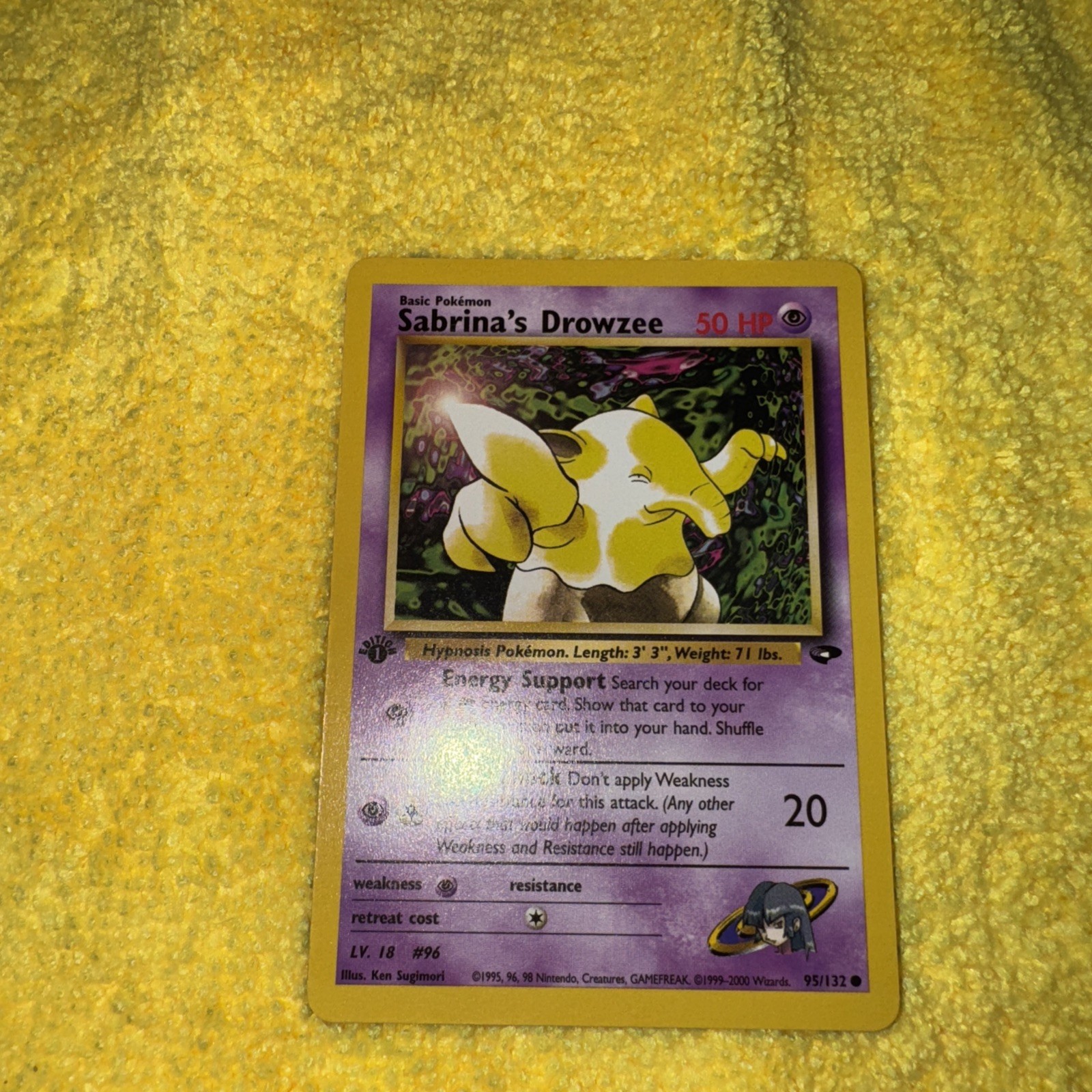 1st Edition Sabrina’s Drowzee 95/132 - Gym Challenge - Near Mint
