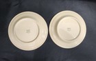 Two Cream-colored Restaurant Ware Plates With Reddish-brown Banding — photo 2