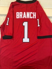 Georgia Bulldogs #1 Zachariah Branch Men’s Stitched Football Jersey