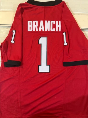 Georgia Bulldogs #1 Zachariah Branch Men’s Stitched Football Jersey