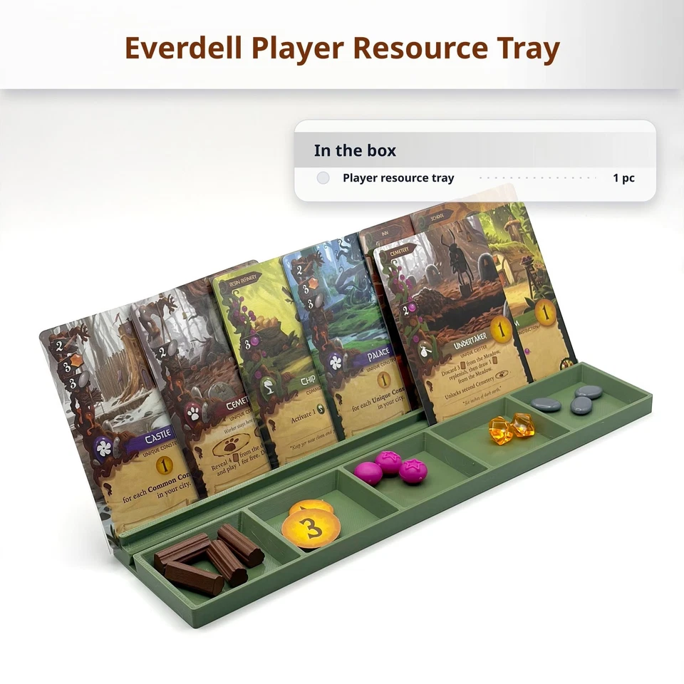 Everdell Spielerbrett Organizer 5 Ressourcen 2 Kartenfächer - Bild 1 von 1