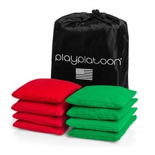 Weather Resistant Cornhole Bean Bags Set of 8 - Regulation Size Weight - 4 Red