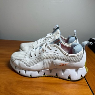 Reebok Women's Zig Dynamica STR Shoes White Blue Workout Comfort W8.5