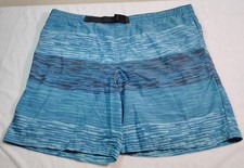 Columbia Mesh Lined Swim Trunks Shorts Men's Medium M Blue Belted 8  Inseam