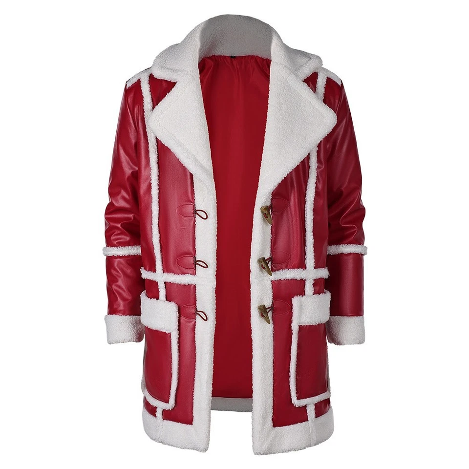 2024 Flim Nick Santa Claus Rojo Navidad Chaqueta Abrigo Halloween Juegos con disfraces Disfraz Foto 3 de 4