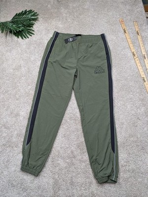 Kappa X Primark Track Pants Mens Large Green Nylon Lined Jogger Zip Pockets NWT