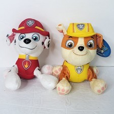 Spin Master Paw Patrol Plush Puppy Dog Rescue Marshall Rubble Lot Of 2