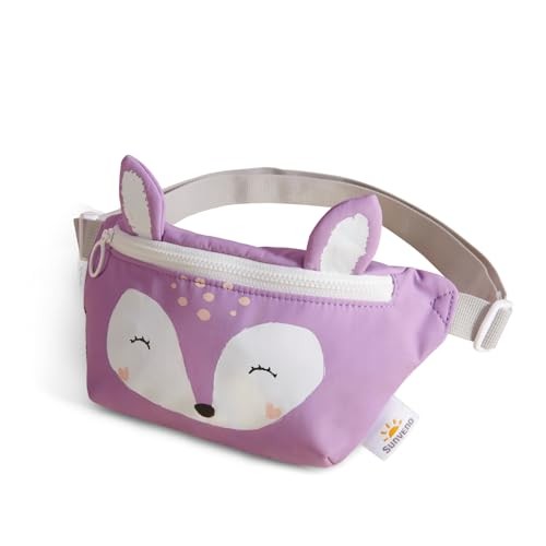 Kids Fanny Pack for Boys and Girls, Cute Cartoon Crossbody Belt Bag, Purple