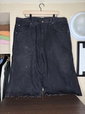 Vintage NOS LA Gate denim shorts Men’s 40 Wide Leg JNCO Style Skater Y2K Black