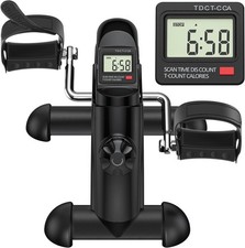Under Desk Bike Pedal Exerciser, Portable Mini Exercise Bike with LCD Display fo