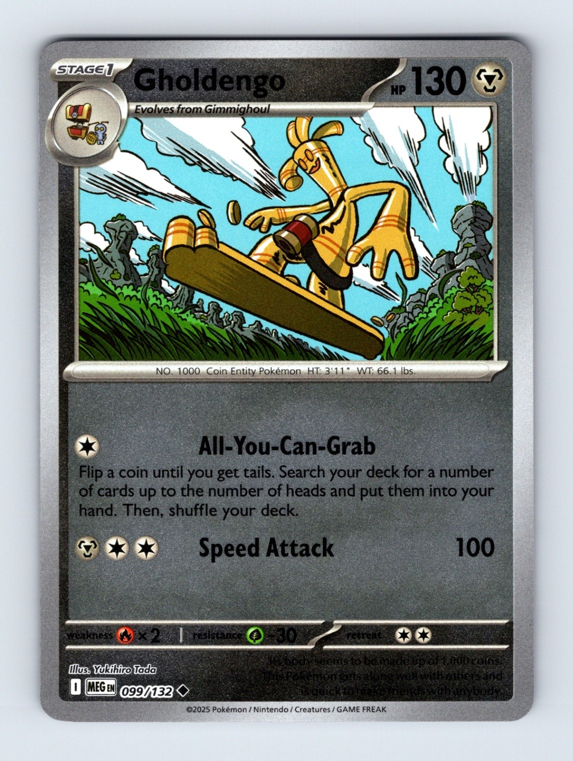 Gholdengo 099/132 Reverse Holo ME01: Mega Evolution 099/132 NM/LP