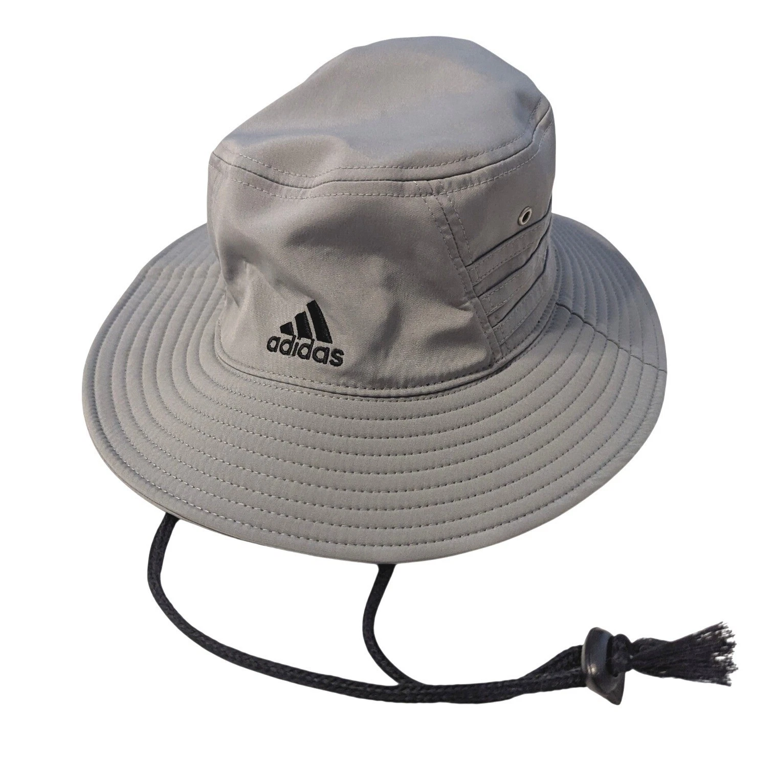 Adidas Aeroready Grey Boonie Hat Adjustable Chin Strap Sun Bucket Hat RN90288