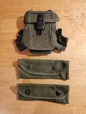 US Military Small Arms Ammunition Case Pouch(1)& 2 Canvas Carrying Pouches 