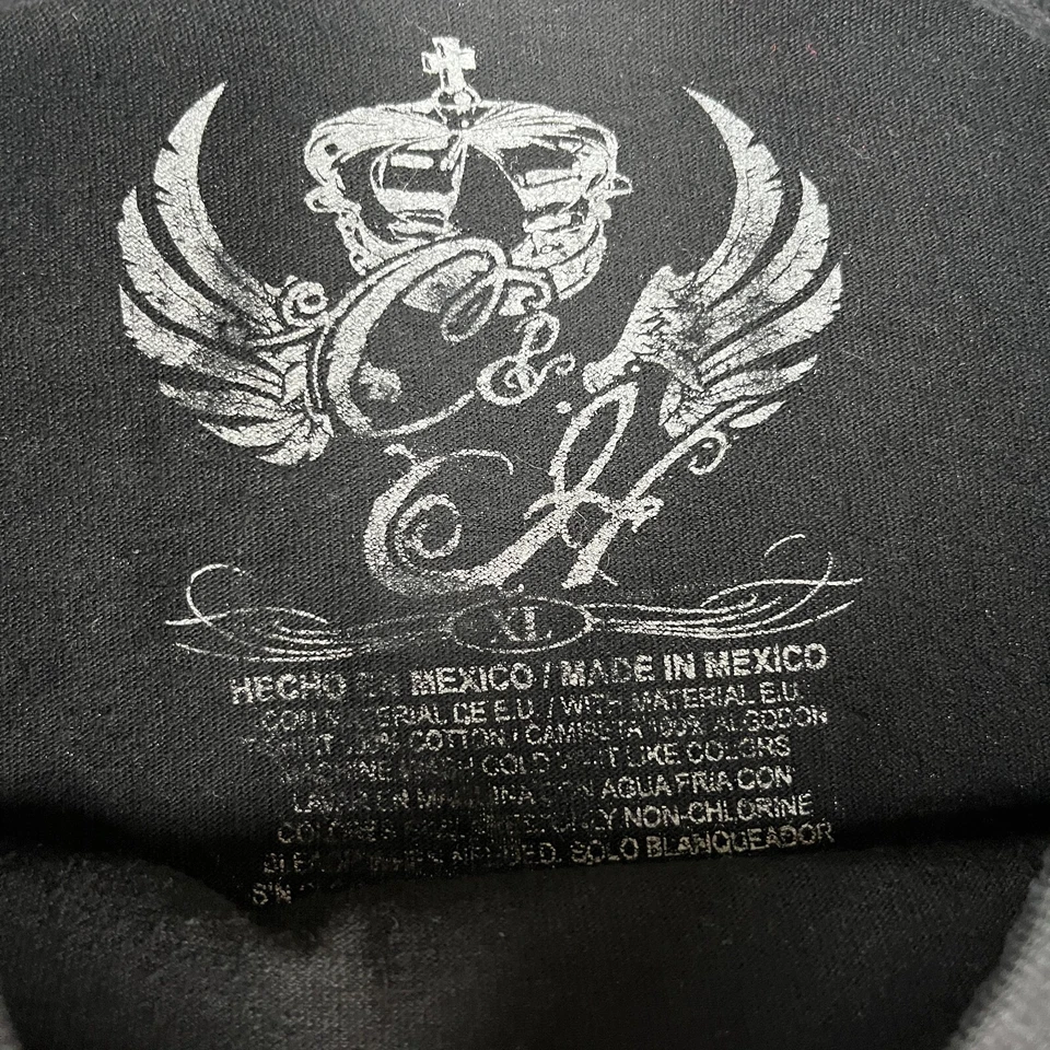 Camiseta negra para hombre C&H American Heritage talla XL estampado integral motocicleta Foto 3 de 4