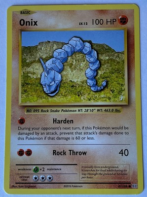 Onix Basic Lv.12 100HP 2016 Collectible Pokemon Card No. 61/108 | eBay