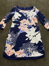 Vince Camuto Blue Floral Knee Length Dress Size 16 EUC