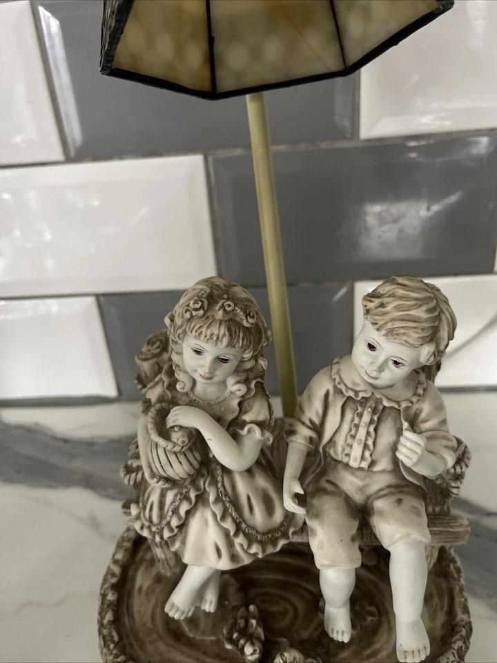 Window & Bingham Boy & Girl Ceramic/glass Lamp And Shade - Image 4 of 4