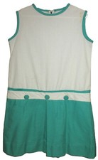 Green and White Girls Size 10  Dress Vintage  BB2 .