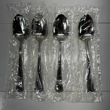 Oneida NEEDLEPOINT BEADED ARTISTRY Stainless Serving Spoon 8-1/4” Set Of 4 NEW