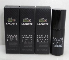 LACOSTE L.12.12 NOIR EAU DE TOILETTE MINI SPRAY FOR MEN 0.27 OZ - LOT OF 3