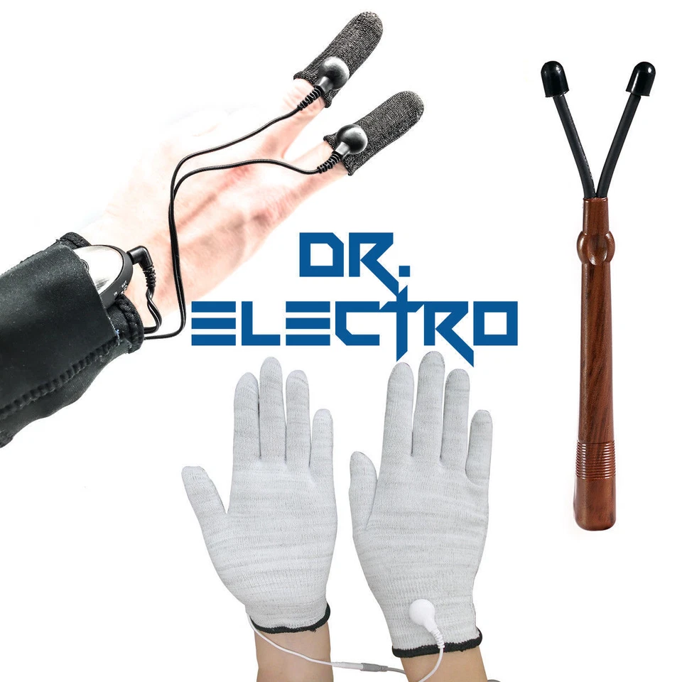 ESTIM Handschuhe Finger Gabel Zubehör für Elektrostimulation EMS TENS Reizstrom