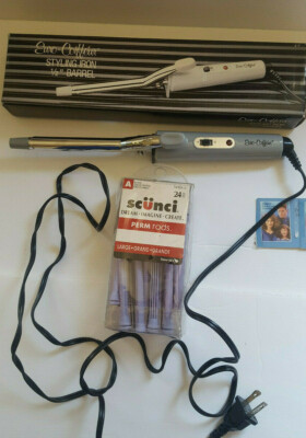 Vintage 80''s 1/2'' Barrel Prof Curling Iron Blue Euro-Coiffeut  + 16 Perm Rods