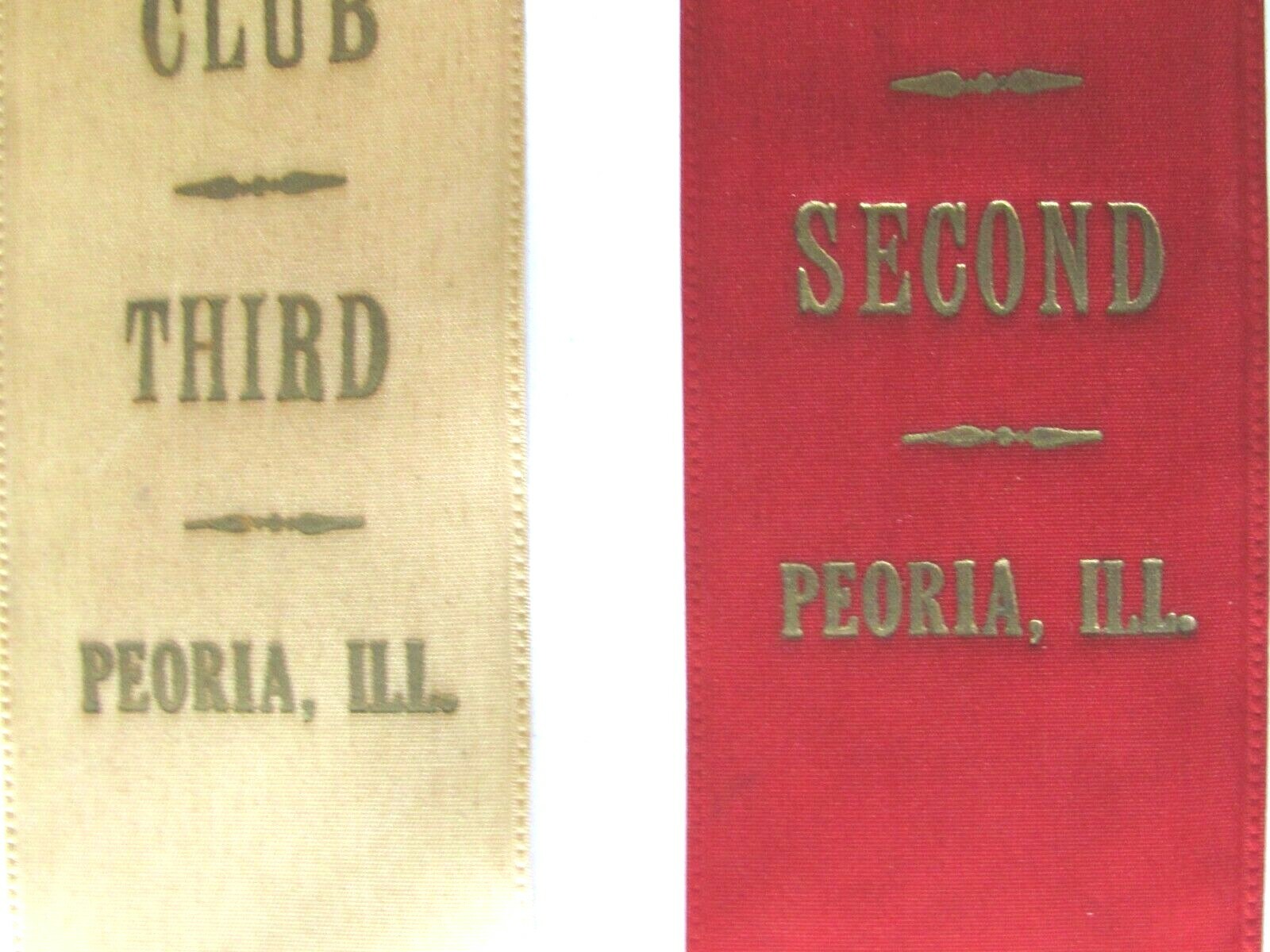 1964 CATERPILLAR TRACTOR CO EMPLOYEE CLUB STAMP COLLECTORS SHOW RIBBONS