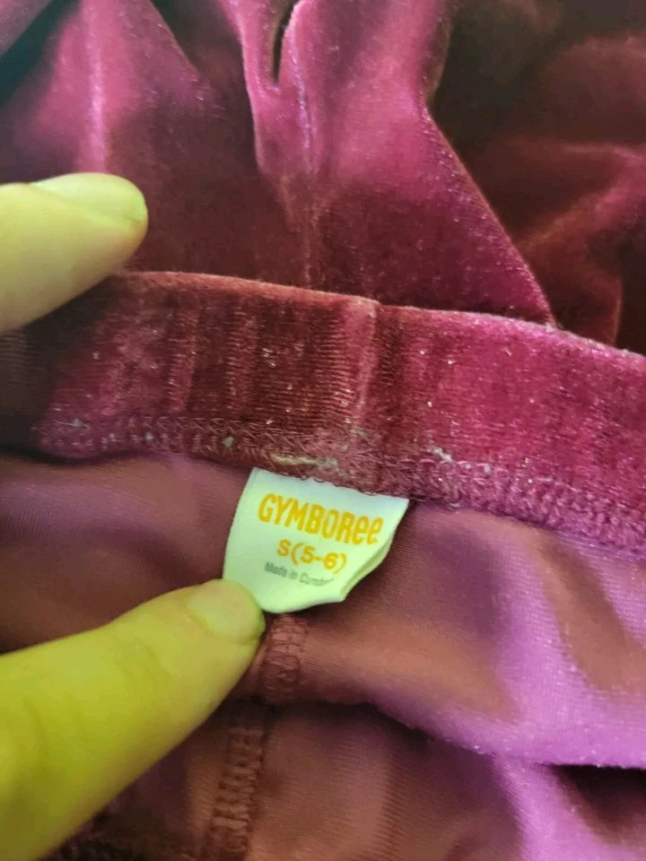 Pantalones para niñas Gymboree rojo terciopelo ropa para dormir ropa de salón talla pequeña 5-6 Foto 4 de 4