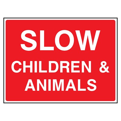 Slow Children and Animals Schild oder Aufkleber | COUN0087