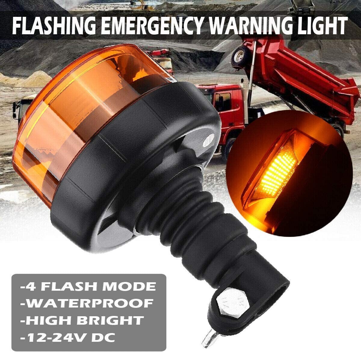 GIROFARO ATLASSINO LED FISSAGGIO DIN SU STAFFA, LAMPEGGIANTE, AMBRA - Vignal| Vignal Group - Foto 5