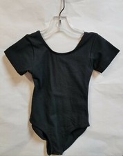 Sansha E9255C Girls Intermediate 6 "C" Black 'Maggy' Short Sleeve Leotard